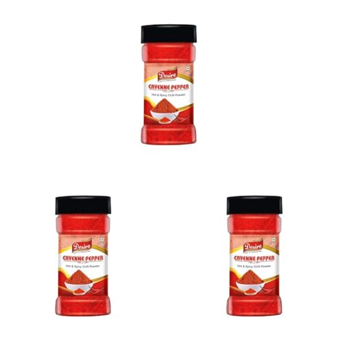 Image of Desire Cayenne Pepper Powder 100 Gram (Hot & Spicy Chili Powder) (Pack of 3)