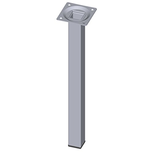 Element System 4 Unidades de Pata de Tubo de Acero de Tipo Cuadrado/Patas de Mesa/Patas de Mueble/Incluyendo Placa para atornillar / 30 cm de Largo/Cromo / 4 Colores / 10 tamaños