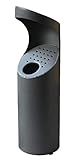 Cenicero con vaciado inferior Cenicero en hierro lacado gris para fijar a tubo redondo en papelera mediante bridas o cenicero exterior para atornillar a la pared (1 Cenicero)