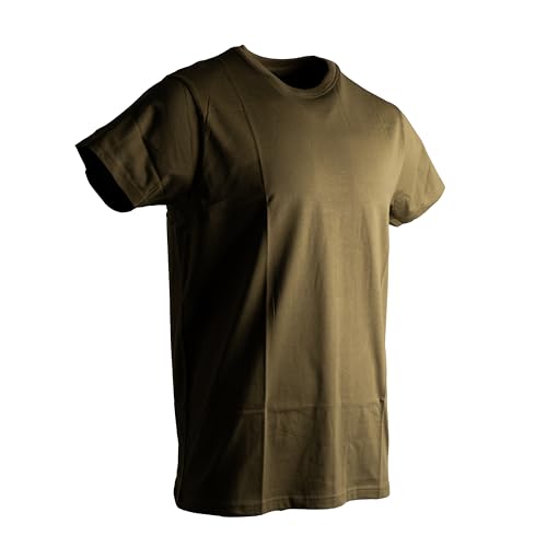Mil-Tec US Style T‑Shirt Herren • Klassisches Bundeswehr T-Shirt aus Baumwolle mit Rundhals Ausschnitt • Hochwertiges & weiches Basic Shirt für Alltag, Outdoor, Arbeit • Braun, XL