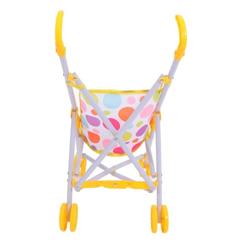 Parliky Cochecito de Muñecas Pequeño de Plástico para Niñas, Juguete de Simulación para Casa de Muñecas, Accesorio Decorativo Resistente y Ligero, Adecuado para Juego Infantil