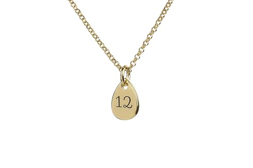 Collier porte-bonheur inoxydable avec pendentif poire numérique anti-ternissement