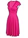 oxiuly Women's 2026 Solid Maternity Clothes Nursing Dresses for Women Summer Business Casual Office Work Fashion V Neck Midi Dress with Pockets OX296 Rose Red XXL