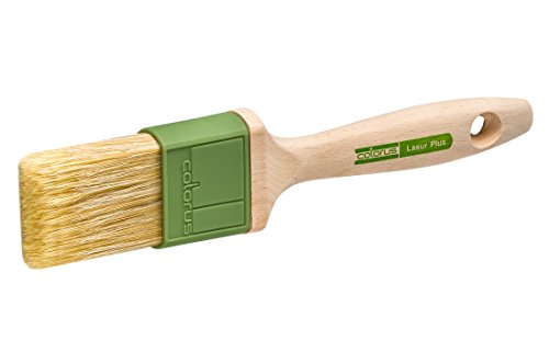 Colorus Lasurpinsel 50 mm – Premium Flachpinsel mit Naturborstenmischung für Lasuren – für dünnflüssige Lasuren, Holzöle und Dickschichtlasuren