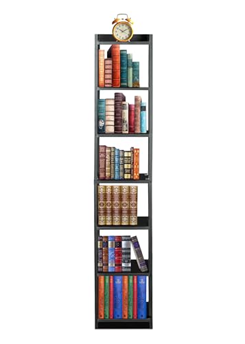 Image of SBF Furniture Tree Bookshelf Floor Standing Bookcase Free Standing Multipurpose Storage Rack for Books Magazines Organizer Showcase DIY (GHODO - Black, GHODO)