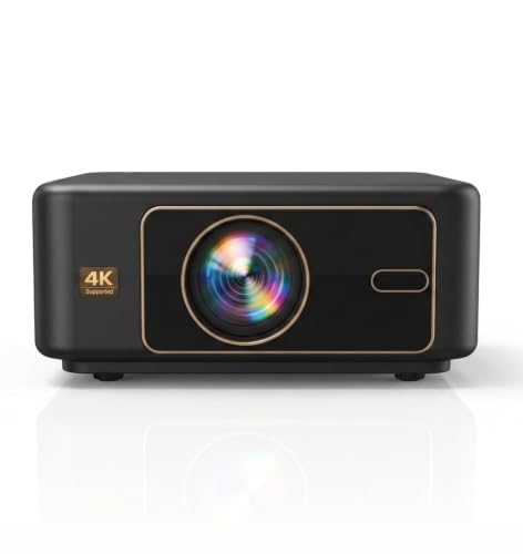 Image of Ray Gold Play Smart Projector with Google TV | 4300 ANSI Lumens and 15000 LED Lumens | 4K Supported | Electric Focus | Auto Keystone | Dual Band WiFi | Bluetooth | Home Theatre Projector