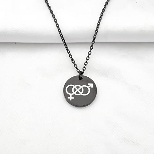CENWA Bisexual Pendant Necklace Proud Symbolic LGBT Jewelry Gay Pride Bisexual Pride Necklace LGBT Pride Gift4