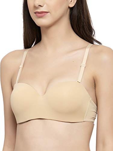 Image of Brachy Women's Every Day's Padded Underwired Demi Cup Bra T Shirt Padded Underwired Pushup Bra 85% Poly Cotton, 15% Elastane