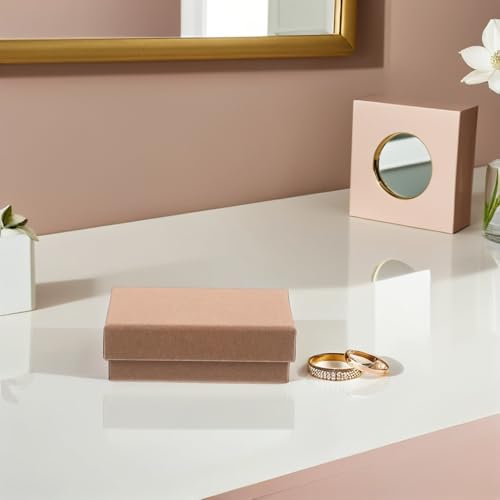 Boîtes à bijoux pour bagues évitant les rayures coffrets rectangulaires en papier - 5