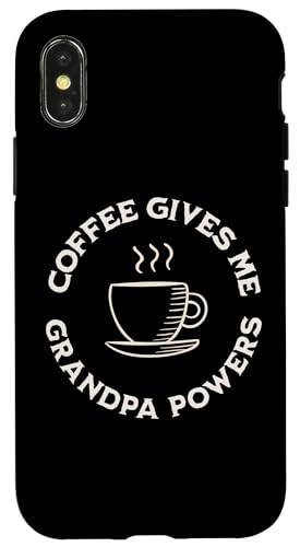 Coffee Gives Me Grandpa Powers �c���R�[�q�[���D�� �X�}�z�P�[�X iPhone X/XS �p