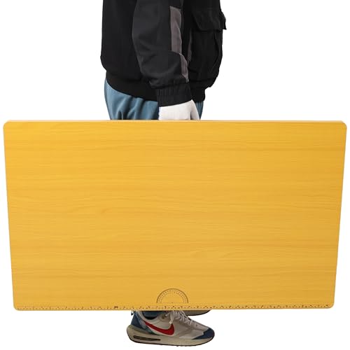 Sun koery Portable Folding Work Table with Tool Storage Drawers | Heavy-Duty Adjustable Workbench with Built-in Measuring Tape & Wheels | Steel Frame for Garage, Workshop, Jobsite (Black & Yellow) - Image 7