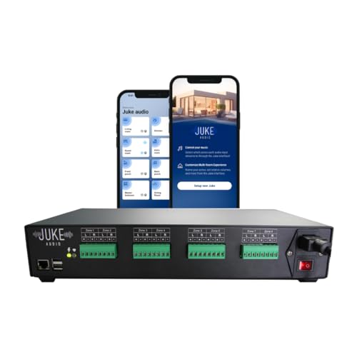 Juke-8: 8 Zone Multi-Room Amplifier | Built-in Music Streaming & Wireless App Control | Supports 8...