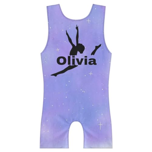Personalized Name Gymnastics Leotards for Girls Kids Teens Custom Dance Girls' Gymnastics Clothing Biketard Unitards - Gymnastics