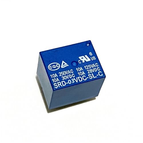 Relais SRD-09VDC-SL-C 9V 10A 5 broches pour circuits imprimés électroniques - Lot de 5