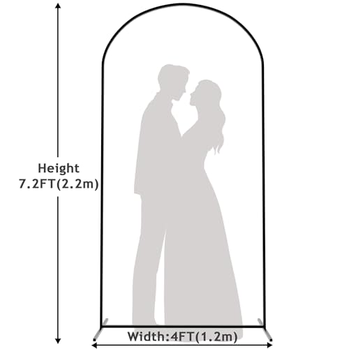 Image of Putros Metal Arch Backdrop Stand 7.2FT Black Wedding Backdrop Stand Square Arch Frame for Birthday Party Bridal Baby Shower Ceremony Decoration