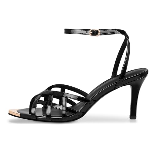 Women's Strappy Ankle Strap Sandals Open Pointed Toe Stiletto High Heels Prom Dress Shoes2