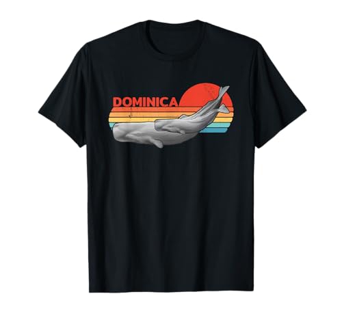 Sperm Whale Dominica Retro Sunset T-Shirt