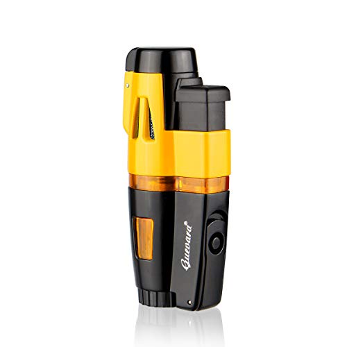 Cigar Lighter Torch Lighters Butane Refillable Lighter 3 Jet Flame Strong Flame Windproof with Punch (No Fuel Include) - Thumbnail 7