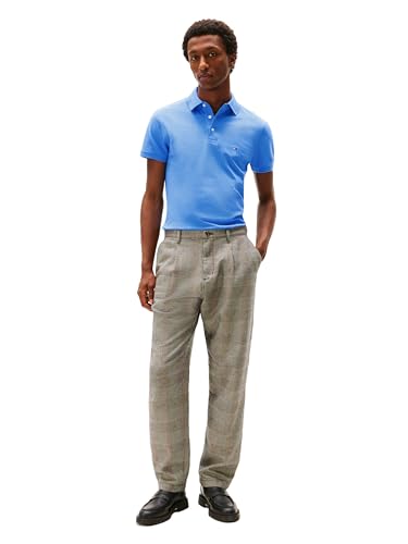 Image of Tommy Hilfiger Men's Short Sleeve Polo Shirts in Slim Fit with Stretch and Organic Pique Cotton