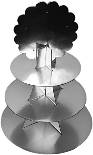 Set Of 2 Metallic Looking Reusable Cupcake Stands - Each Stand Holds 24 Cupcakes - Includes 6 Removable Stickers - Great For Birthdays, Holidays, Or Just Because! - Light Up Sign! Includes Battery! #TOP3