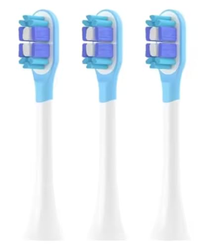 3 Pack | Repuesto Cabezales compatibles con Cepillo de Dientes Eléctrico Sónico Xiaomi Mijia T301 T302 T501 – Morado/Azul