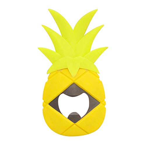 Abrebotellas Piña F051111 En Oferta Kook Time Abrebotellas Con Un Diseño Divertido Y Original De Una Piña | Abridor De Botellas De Silicona Y Acero Inoxidable, Color Amarillo
