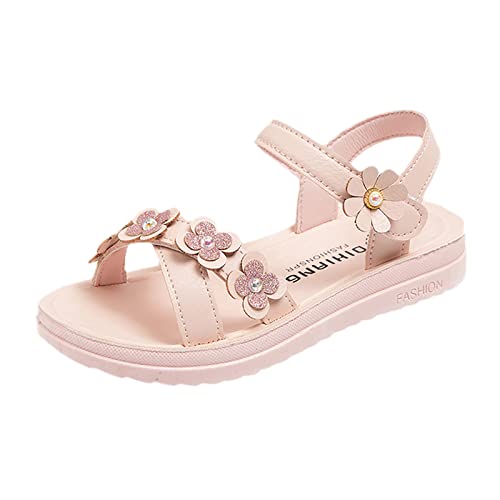 Kid Baby Girls Boys Child Sandals Summer Flower Shoes Premium Soft Sole Non Slip Shoes Comfort (Pink, 12 Little Child)