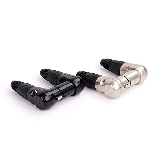 Conector XLR multidireccional de metal en ángulo recto para enchufe de audio 5