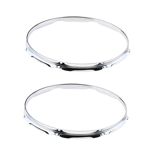 Generic 6 Lug Tom Drum Hoops for Snare and Batter Sides, 14inch 8 Holes