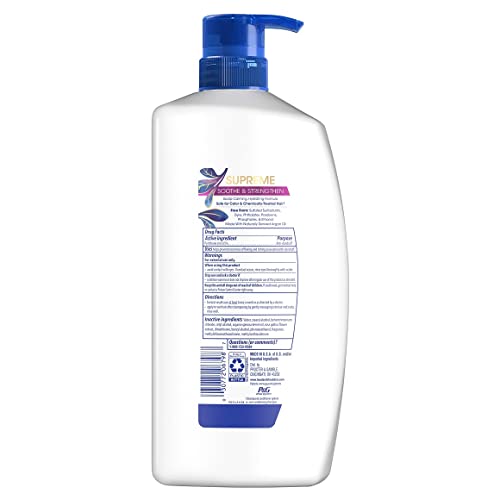 Head & Shoulders Supreme Sulfate-Free Conditioner with Argan Oil, with 1% Pyrithione Zinc, Anti-Dandruff Treatment, Soothe and Strengthen Hair and Scalp, 28.2 fl oz