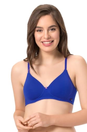 Image of Amante Every de Blue Solid Non-Wired Lightly Padded Everyday Bra