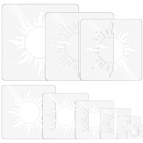 Pochoir soleil en plastique pour peinture murale et bricolage (9 tailles)