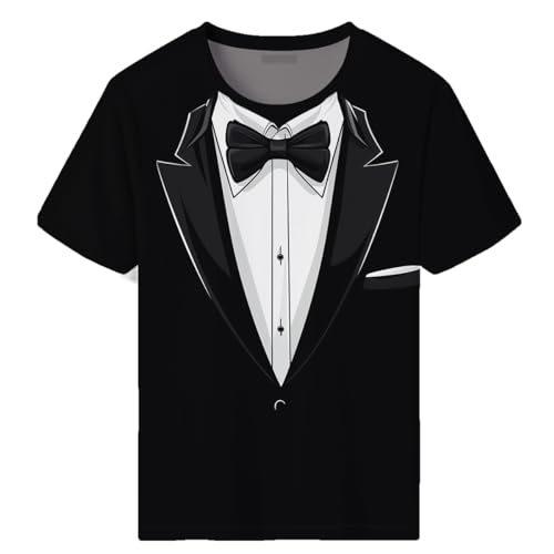 Tuxedo Shirts for Men Funny Suit and Tie Tuxedo Shirt Short Sleeve2