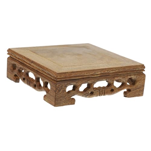 DOITOOL Base in Legno Quadrata per Vaso e Pianta Supporto Decorativo Multifunzionale per Fioriere Souvenir e Statue Piedistallo Naturale per Interni ed Esterni per Casa e Balcone