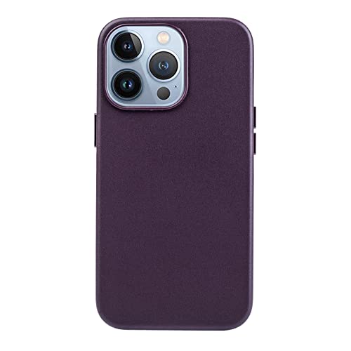 Image of MVYNO Luxury Leather Cover for iPhone 14 Mag Safe Case - Stylish & Durable Protection Cover (PU Leather, case for iPhone 14, Royal Purple)