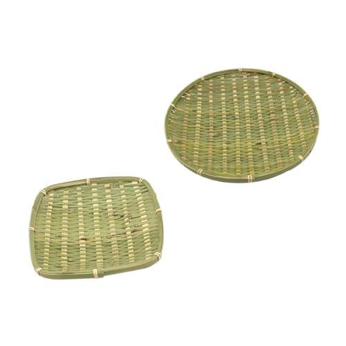 CIYODO 2Pcs Woven Baskets Multipurpose Food Storage Baskets for Fruits Snacks Stylish Kitchen Pantry Organizers Design for Home Use