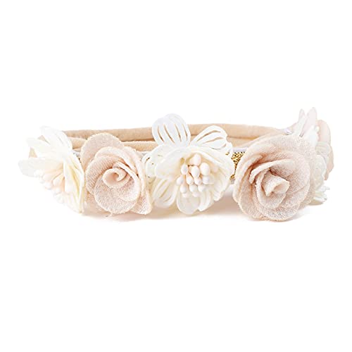 Bfnaagirl Baby Girl Floral Headband Nylon Flower Crown Elastic Hairband 3Pcs Hair Accessories Gift For Girls (30#) #TOP7