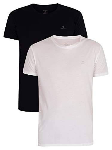 T-shirt à col GANT lot de 2 noir blanc vêtement homme taille unique