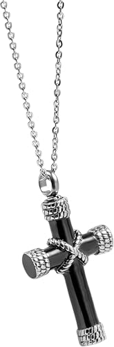 Croix en argent sterling 925 collier urne pour commémoration et recueillement