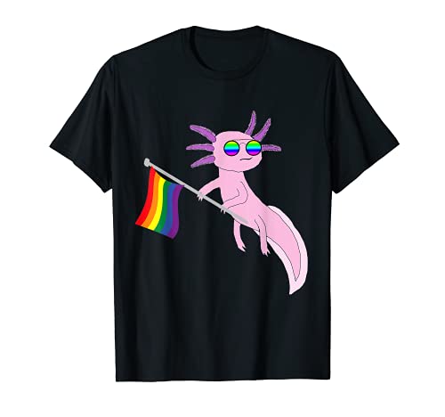 Gay Pride Axolotl Rainbow Mexican Salamander LGBT Supporter Maglietta