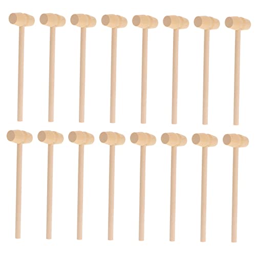 BEBEMOKO Mini Solid Unfinished Hammer Toy 20 Pcs Kids Toy DIY Gavel for Toddlers