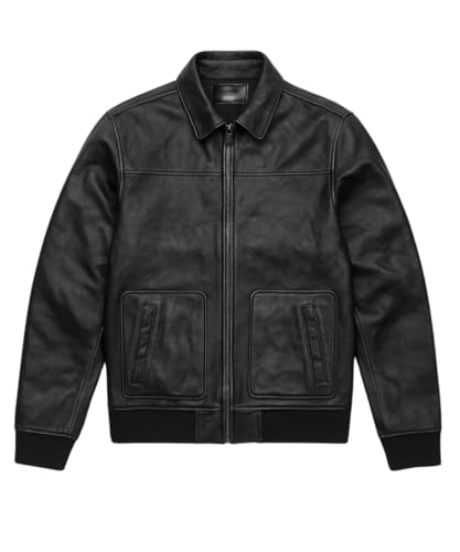 Men's Classic Brown Vintage Leather Flight Bomber Jacket – Detachable Sherpa Fur Collar Aviator Coat4