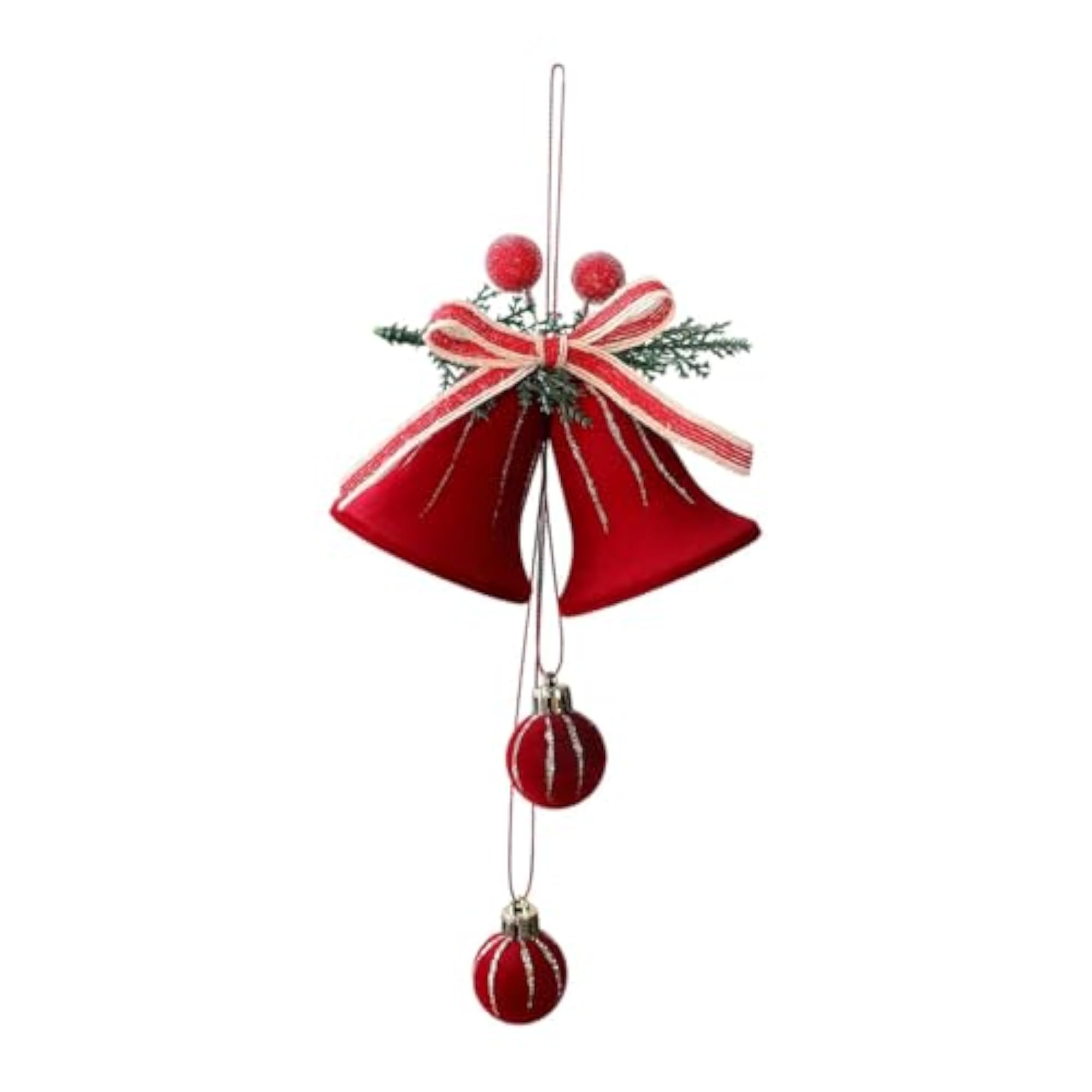Christmas Flocking Ornament Tree Hanging Ornament Bell Medium