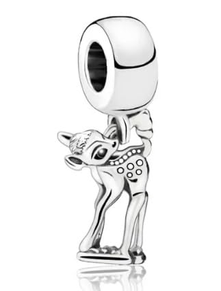 Image of The Charmery Bambi Deer Charm in Sterling Silver 925 Compatible with Pandora Charms,and Many Other UK Charm Bracelets.