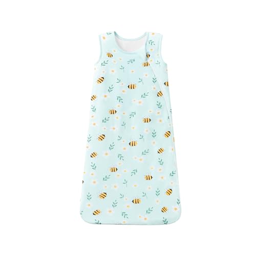 TADO MUSLIN Baby Sleep Sack 18-36M 1.0 Tog 95% Rayon from Bamboo 5% Spandex Breathable Sleep Sacks Baby Quilted Wearable Blanket 2-Way Zipper Lightweight Little bee
