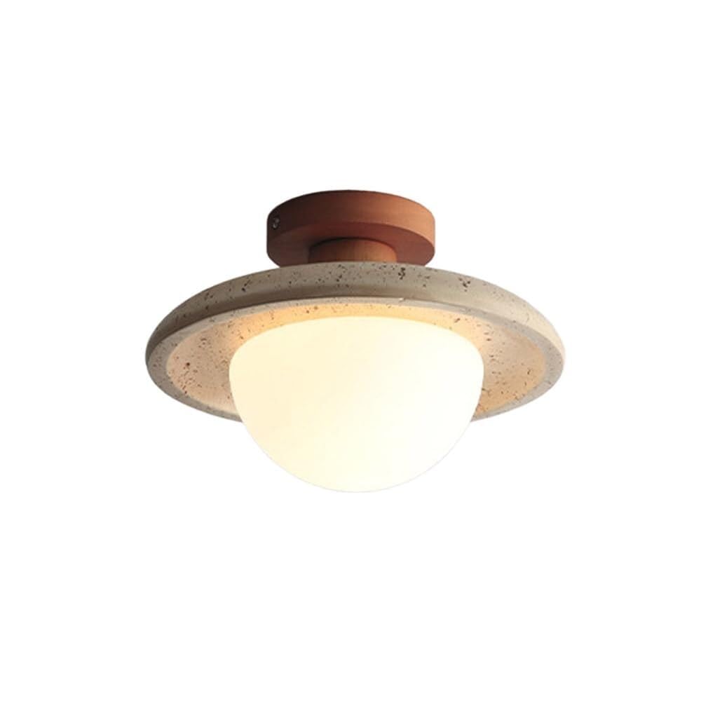 KXEcoLife Retro Japanese Wabi-sabi Style Ceiling Light,Imitation Yellow Cave Stone Design Light,G9 Base Light Fixture for Living Room Dining Study Bedroom Corridor Hallway Entryway