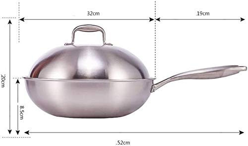 Wok con tapa 32 cm acero inoxidable antiadherente miniatura 5