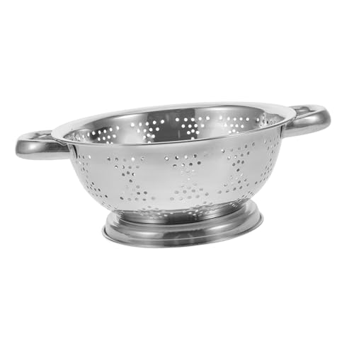SOLUSTRE Scolapasta Acciaio Inossidabile con Maniglie Ergonomiche per Frutta e Setaccio Drenante per da e Trasportare