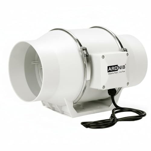 Image of Inline Duct Fan 6Inch /150mm | Silent Mix Flow Fan | Duct Exhaust Fan | Inline Exhaust Fan | Circular Inline Fan|Air Circulation System| White | 70W Copper Motor | 2 Speed | Air Flow 540m3 /h
