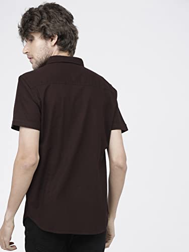 Image of Ketch Men's Cotton Slim Fit Solid Half Sleeve Shirt